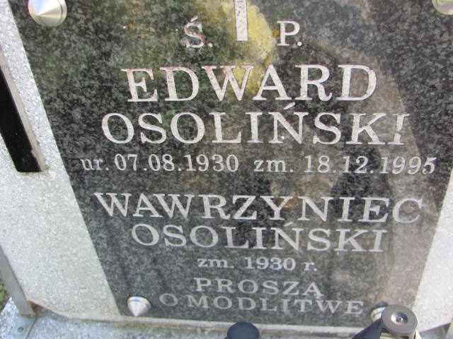 Edward Osoliński 1930 Jasło Gmina - Grobonet - Wyszukiwarka osób pochowanych