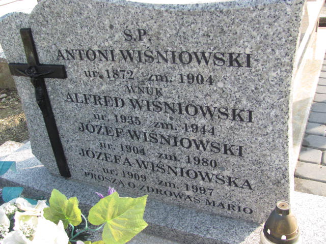 Antoni Wiśniowski 1871 Jasło Gmina - Grobonet - Wyszukiwarka osób pochowanych