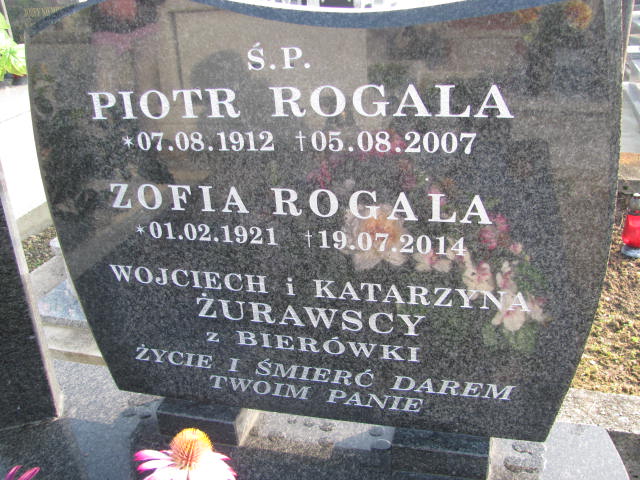 Zofia Rogala 1921 Jasło Gmina - Grobonet - Wyszukiwarka osób pochowanych