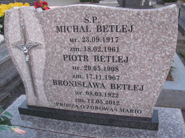 Piotr Betlej 1908 Jasło Gmina - Grobonet - Wyszukiwarka osób pochowanych