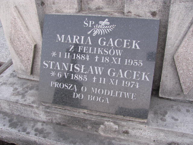 Stanisław Gacek 1885 Jasło Gmina - Grobonet - Wyszukiwarka osób pochowanych