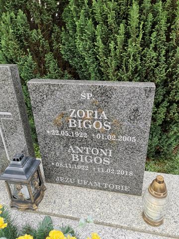 Zofia Bigos 1922 Jasło Gmina - Grobonet - Wyszukiwarka osób pochowanych