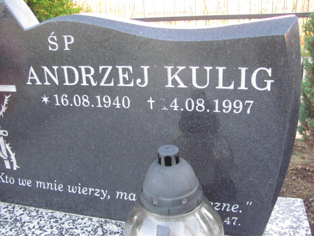 Andrzej Kulig 1940 Jasło Gmina - Grobonet - Wyszukiwarka osób pochowanych