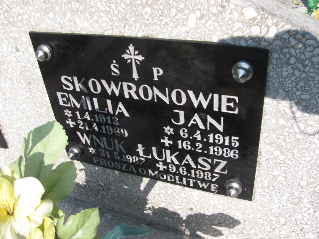 Emilia Skowron 1913 Jasło Gmina - Grobonet - Wyszukiwarka osób pochowanych