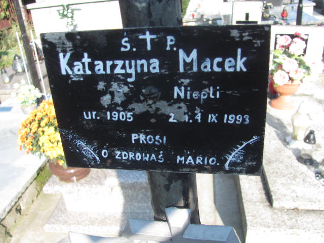 Katarzyna Macek 1904 Jasło Gmina - Grobonet - Wyszukiwarka osób pochowanych