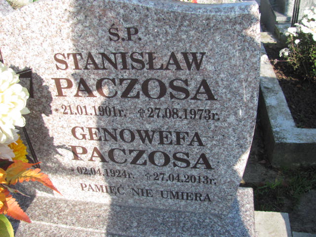 Genowefa Paczosa 1924 Jasło Gmina - Grobonet - Wyszukiwarka osób pochowanych