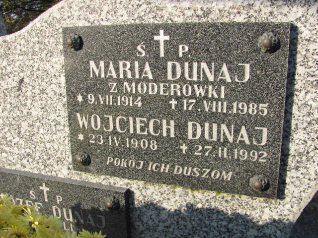 Maria Dunaj 1914 Jasło Gmina - Grobonet - Wyszukiwarka osób pochowanych