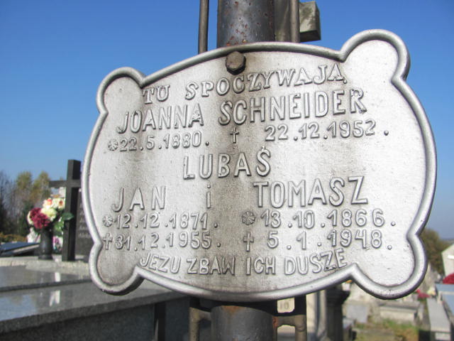 Tomasz Lubaś 1866 Jasło Gmina - Grobonet - Wyszukiwarka osób pochowanych