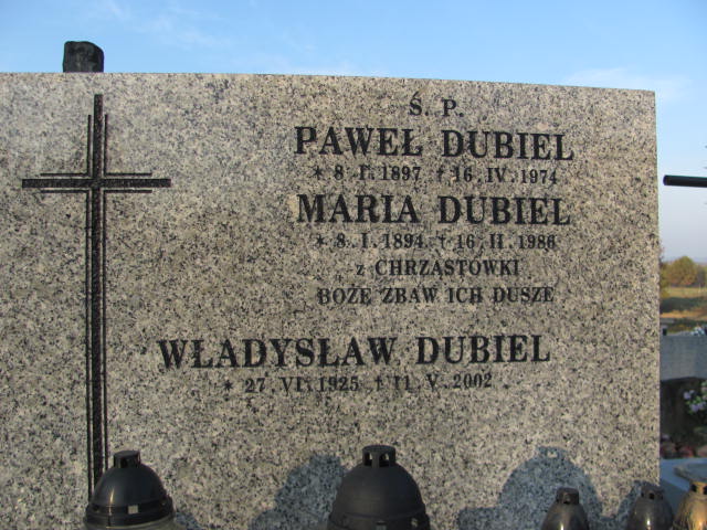 Maria Dubiel 1894 Jasło Gmina - Grobonet - Wyszukiwarka osób pochowanych