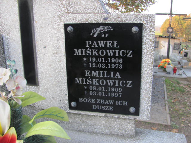 Emilia Miśkowicz 1909 Jasło Gmina - Grobonet - Wyszukiwarka osób pochowanych