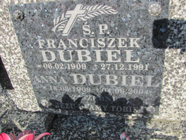 Franciszek Dubiel 1909 Jasło Gmina - Grobonet - Wyszukiwarka osób pochowanych