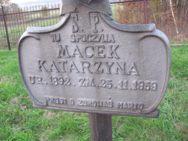 Katarzyna Macek 1891 Jasło Gmina - Grobonet - Wyszukiwarka osób pochowanych