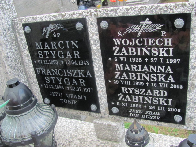 Ryszard Żabiński 1960 Jasło Gmina - Grobonet - Wyszukiwarka osób pochowanych