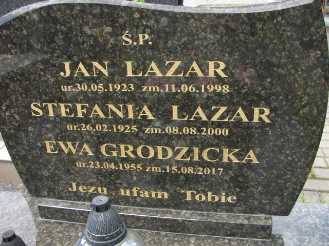 Jan Lazar 1923 Jasło Gmina - Grobonet - Wyszukiwarka osób pochowanych