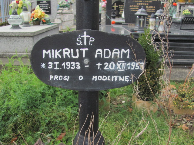 Adam Mikrut  1933 Jasło Gmina - Grobonet - Wyszukiwarka osób pochowanych