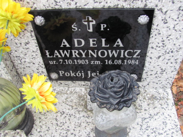 Adela Ławrynowicz 1903 Jasło Gmina - Grobonet - Wyszukiwarka osób pochowanych