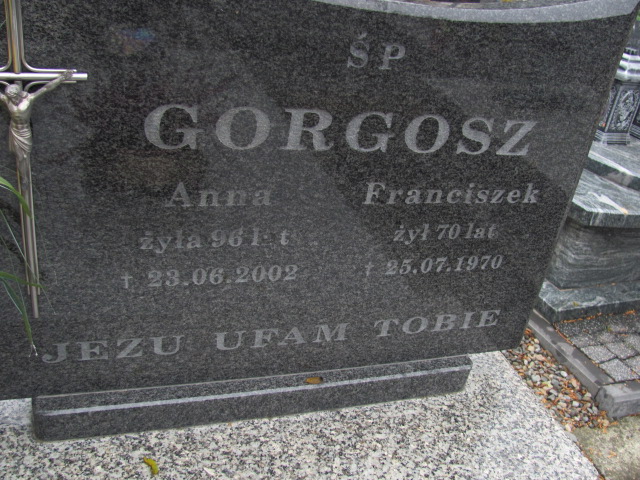 Anna Gorgosz Jasło Gmina - Grobonet - Wyszukiwarka osób pochowanych