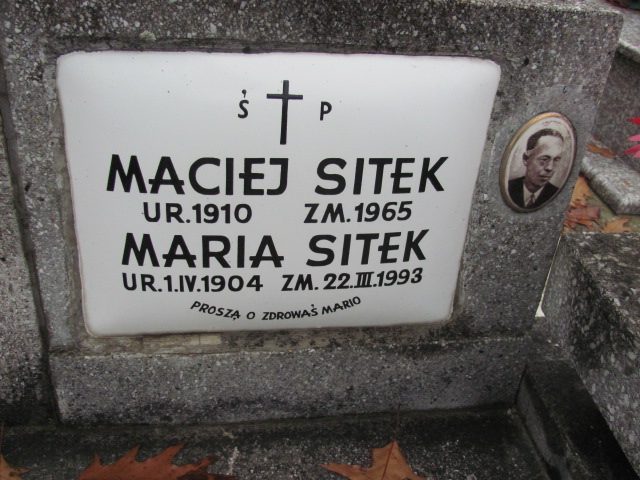 Maria Sitek 1904 Jasło Gmina - Grobonet - Wyszukiwarka osób pochowanych