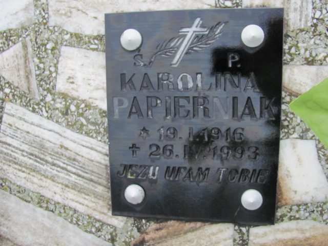 Karolina Papierniak 1916 Jasło Gmina - Grobonet - Wyszukiwarka osób pochowanych
