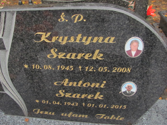 Antoni Szarek 1943 Jasło Gmina - Grobonet - Wyszukiwarka osób pochowanych